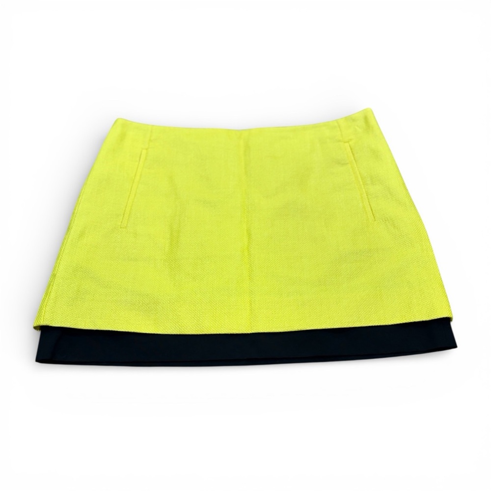Diane von Furstenberg sunshine yellow Elley Mini skirt Color Block NWOT Size 2